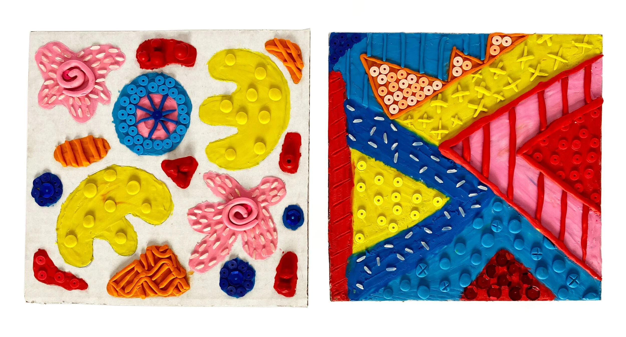 Abstract Clay Project for Kids inspired by artist Liz Payne ART CAMP